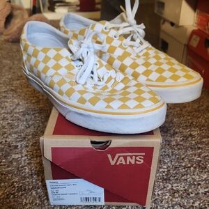 Vans Yellow Checkered Sneakers